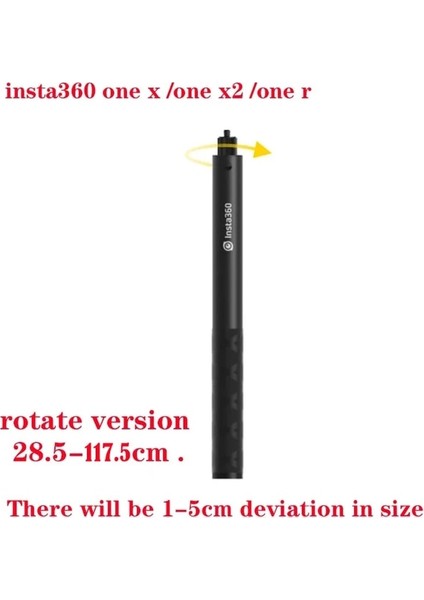 INSTA360 Için Sürümü Döndürün Evrensel Görünmez Selfie Çubuğu INSTA360 X3 Bullet Time Paket Kolu Insta One X2/one Rs Kameralar Aksesuarları (Yurt Dışından)