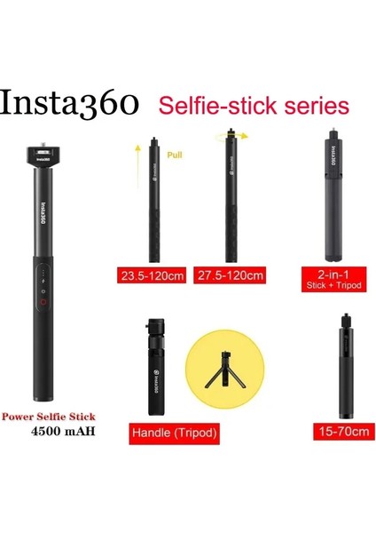 INSTA360 Için Sürümü Döndürün Evrensel Görünmez Selfie Çubuğu INSTA360 X3 Bullet Time Paket Kolu Insta One X2/one Rs Kameralar Aksesuarları (Yurt Dışından)