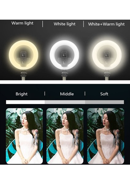 Stil A Selfie Sopa ile Halka Işık LED Tripod iPhone Android Cep Telefonu Standı Tutucu Kutup Akıllı Telefon Bluetooth Monopod Hücresel (Yurt Dışından) modelleri