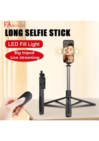 Kutulu Iki Işık Fangtuosı Yeni Kablosuz Bluetooth Selfie Çubuğu Katlanabilir Uzaktan Deklanşörlü Büyük Tripod Kameralı Telefon Için Selfie Canlı Akışı Için (Yurt Dışından) modelleri