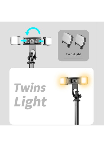 Kutulu Iki Işık Fangtuosı Yeni Kablosuz Bluetooth Selfie Çubuğu Katlanabilir Uzaktan Deklanşörlü Büyük Tripod Kameralı Telefon Için Selfie Canlı Akışı Için (Yurt Dışından) indirimleri