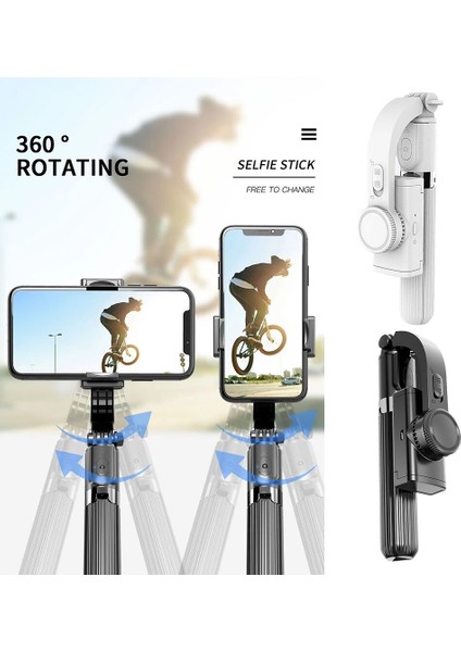 L03 Beyaz Telefon Selfie Tripod Taşınabilir Mini 3 In 1 Bluetooth Uzaktan El Gimbal Sabitleyici Iphone/huawei Için Ayarlanabilir Selfie Standı (Yurt Dışından) fiyatları