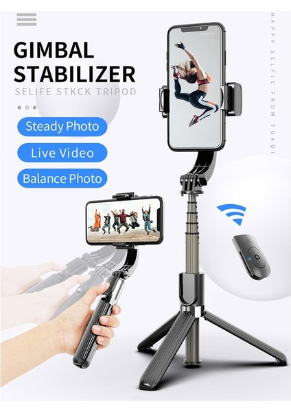 L03 Beyaz Telefon Selfie Tripod Taşınabilir Mini 3 In 1 Bluetooth Uzaktan El Gimbal Sabitleyici Iphone/huawei Için Ayarlanabilir Selfie Standı (Yurt Dışından) indirimleri