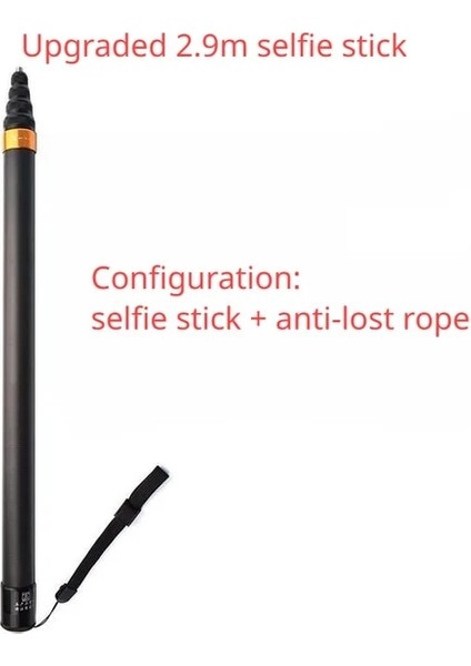 Şerit 2.9 M Süper Uzun Karbon Fiber Görünmez Selfie Sopa INSTA360 X3 /djı Actıon 3 /gopro 11 Kamera Selfie Sopa (Yurt Dışından)