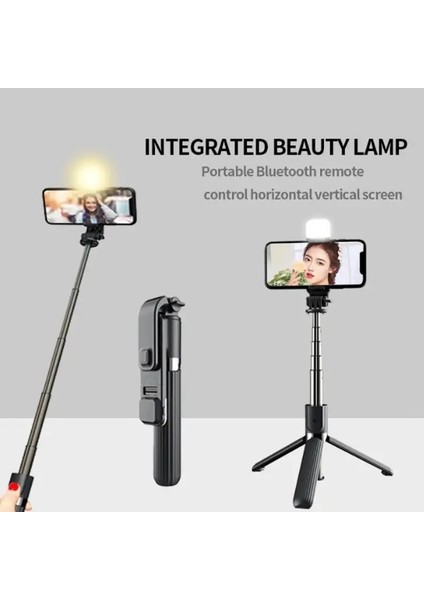 Beyaz L03S Bluetooth Kablosuz Selfie Çubuğu Dolgu Işığı Tripod Çok Fonksiyonlu Kamera Braketi Akıllı Telefon Için Alüminyum Alaşımlı (Yurt Dışından) fırsatları