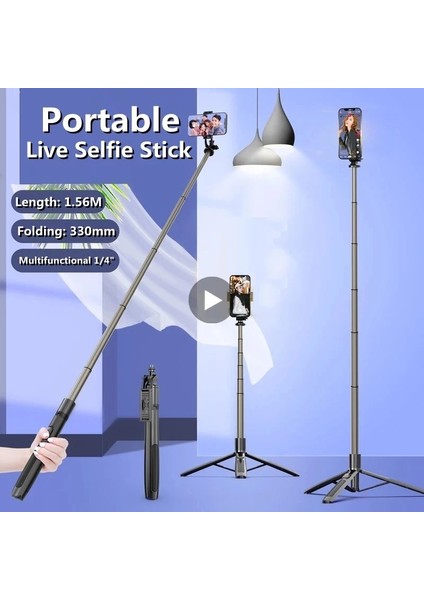 Iki Işıklı Kutu Yok Tripod Selfie Sopa LED Halka Işıklı Gimbal Sabitleyici Telefon Kamerası Akıllı Telefon Mobil Cep Tutucu Standı Bluetooth Monopod (Yurt Dışından) fiyatları
