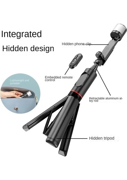 Q12 Siyah Statyw Selfie Yapma Aparatı Telefon Insta 360 Selfie Çubuğu Drążek Teleskopoowy Bezprzewodowy Kijek Selfie Yapma Orijinal (Yurt Dışından)