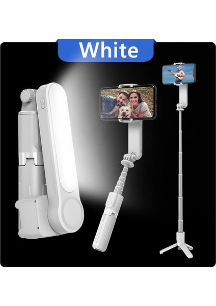 Beyaz Axnen L09 Gimbal Sabitleyici Cep Telefonu Selfie Sopa Tripod Ios Android Akıllı Telefon Için Kablosuz Uzaktan Video Çekim Vlog (Yurt Dışından)