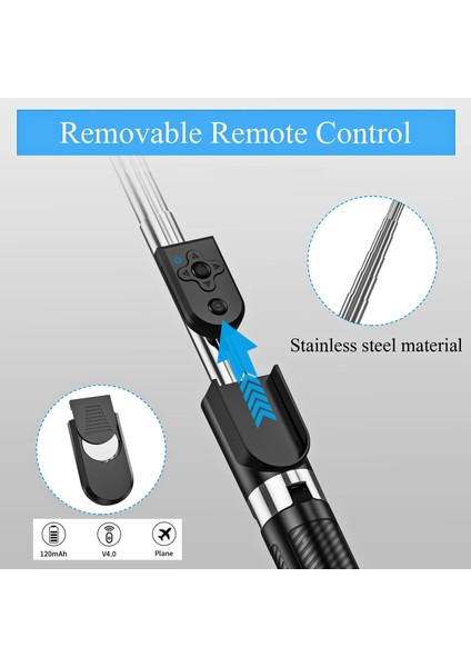 Dolgu Işığı ile 1,67M Bluetooth Özellikli Selfie Çubuğu Canlı Yayın Yayını (Yurt Dışından) modelleri