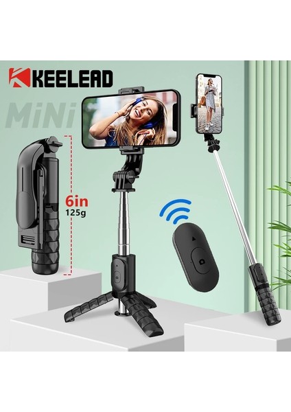 Seçenek 1 Bluetooth Kablosuz Selfie Çubuğu Katlanabilir Mini Tripod Uzatılabilir Monopod Uzaktan Deklanşör ile iPhone Ios Xiaomi Android Telefon Için (Yurt Dışından) modelleri