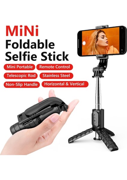 Seçenek 1 Bluetooth Kablosuz Selfie Çubuğu Katlanabilir Mini Tripod Uzatılabilir Monopod Uzaktan Deklanşör ile iPhone Ios Xiaomi Android Telefon Için (Yurt Dışından) fırsatları