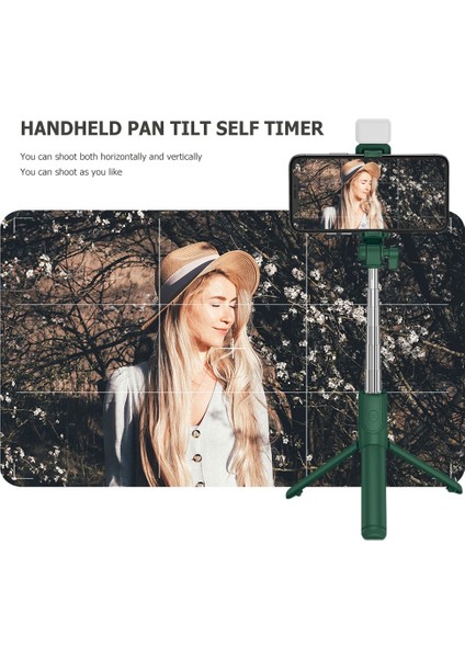 Mavi Tek Işıklı Selfie Çubuğu Selfie Çubuğu Bluetooth Uyumlu Cep Telefonu Braketi Uzatılabilir Tutucu Kablosuz Uzaktan Deklanşör Yeşil (Yurt Dışından) modelleri