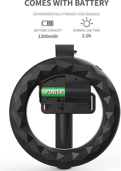 Q02S Beyaz Onvian 4 In 1 Selfie Çubuğu LED Halka Işık Kablosuz Bluetooth Selfie Çubuğu Mini Tripodlar El Uzatılabilir Uzaktan Kumanda ile (Yurt Dışından) modelleri