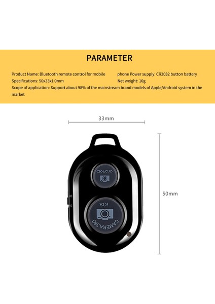 Kırmızı Kablosuz Bluetooth Akıllı Telefon Kamera Uzaktan Kumanda Deklanşörü Selfie Sopa Monopod Uyumlu Android Ios iPhone 11X8 (Yurt Dışından) modelleri
