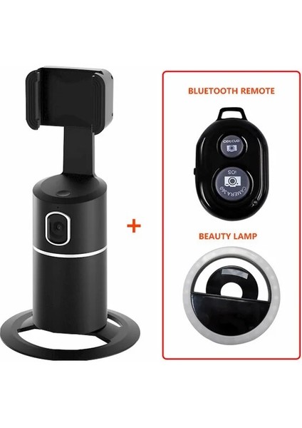 Gri Akıllı Selfie Çubuğu 360° Otomatik Yüz Takip Gimbal Tiktok Fotoğraf Video Için Canlı Kayıt Rotasyon Stabilize Tripod Telefon Tutucu (Yurt Dışından)