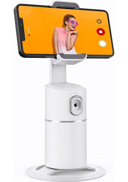 Gri Akıllı Selfie Çubuğu 360° Otomatik Yüz Takip Gimbal Tiktok Fotoğraf Video Için Canlı Kayıt Rotasyon Stabilize Tripod Telefon Tutucu (Yurt Dışından)