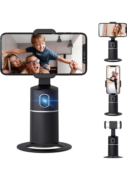 Gri Akıllı Selfie Çubuğu 360° Otomatik Yüz Takip Gimbal Tiktok Fotoğraf Video Için Canlı Kayıt Rotasyon Stabilize Tripod Telefon Tutucu (Yurt Dışından)