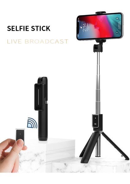 Beyaz Nadege Bluetooth Selfie Çubuğu Telefon Için Monopod Selfie Çubuğu Tripod Telefon Için iphone Akıllı Telefon Çubuğu Standı Pod Işkembe Montaj Klipsi (Yurt Dışından) fiyatları