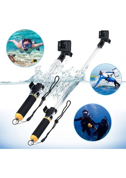 Klipler ve Adaptörler Hongdak Teleskopik Su Geçirmez Monopod Şeffaf Selfie Çubuğu Gopro 11 10 9 8 7 6 INSTA360 Osmo Action Için Tripod Dalış Direği (Yurt Dışından) indirimleri