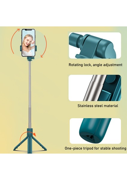 Sty A LED Beyaz Tripod Selfie Çubuğu Halkalı Cep Telefonu Tutucu Için LED Işık Standı Lamba Akıllı Telefon Kablosuz Bluetooth Teleskopik Monopod (Yurt Dışından) modelleri