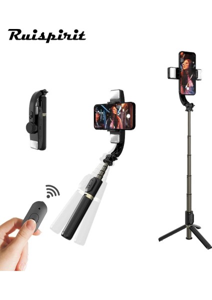 Gimbal Sabitleyici ile iPhone Için Beyaz Selfie Çubuğu Cep Telefonu Kamera Için Tripod Uzaktan Kumandalı Taşınabilir El Gimble Alüminyum Alaşım (Yurt Dışından) fiyatları