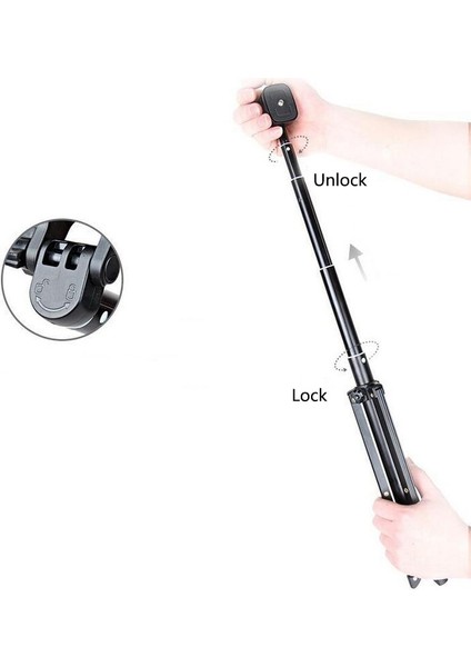 Siyah Mini Kablosuz Bluetooth Selfie Sopa Tripod ile Uzatılabilir Evrensel Monopod Gopro Eylem Kamera Iphone'lar Samsung Huawei (Yurt Dışından)