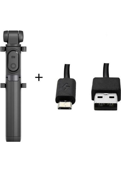 Siyah Kablo ile Xiaomi Mi Tripod Selfie Çubuğu Kablosuz Akıllı Uzaktan Kumanda Cep Telefonları Için Taşınabilir Monopod Uzatılabilir El Tutucu (Yurt Dışından)