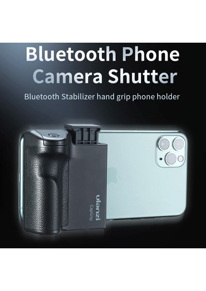 Siyah Ulanzı Capgrip Kablosuz Bluetooth Akıllı Telefon Kamera Yardımcısı Cep Telefonu Sabitleyici Kolu Braketi Deklanşör 1/4 Vida (Yurt Dışından) fırsatları