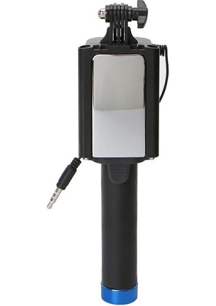 Mavi Mini Selfie Çubuğu Taşınabilir Ayna Uzatılabilir Monopod Selfie Kutuplu El Kablolu Selfie Çubuğu iPhone Xiaomi Için Smartpho Için (Yurt Dışından)