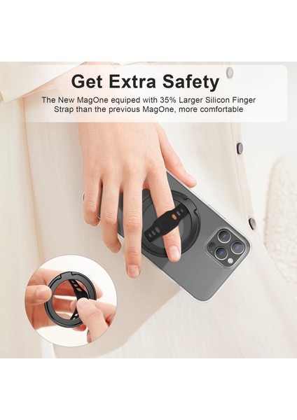 MG-201U Mavi Ewa Magone Magsafe Kablosuz Şarj ile Uyumlu Silikon Parmak Askılı Telefon Tutma Standı Çıkarılabilir Manyetik Halka Tutucu (Yurt Dışından)