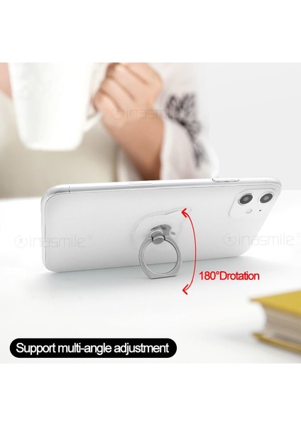 Kare Evrensel Cep Telefonu Tutucu Standı Parmak Yüzük iPhone Samsung Için Şeffaf Telefon Tutucu Xiaomi Huawei Için Soket Braketi (Yurt Dışından) fırsatları