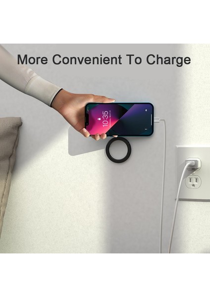 Tip 2 Beyaz Güçlü Manyetik Halka Duvar Tutucu Magsafe iphone 14 Pro Max 12 13 Mini 11 Samsung S22 Artı S22 S21 Güçlü Mıknatıs Araç Montajı (Yurt Dışından) indirimleri