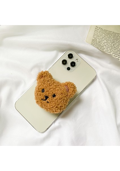 Haki Köpek Kore 3D Kawaii Tüylü Ayı Telefon Tutucu Grip Tok Peluş Oyuncak Köpek Braketi iPhone 11 12 13 Pro Sevimli Akıllı Telefon Tutucu Griptok (Yurt Dışından) indirimleri