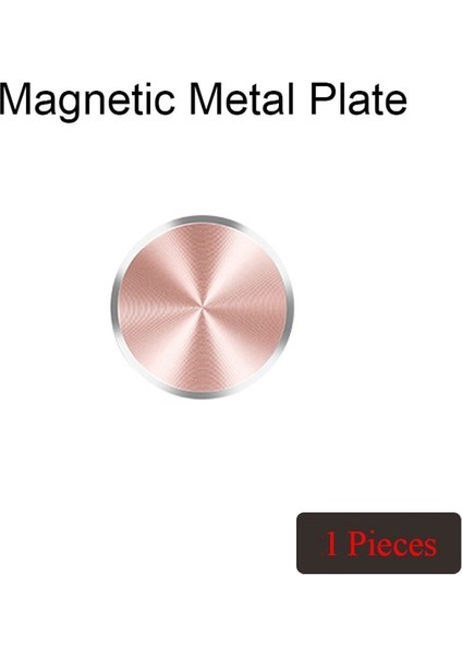 P6-Rose Manyetik Metal Plaka Araç Telefonu Tutucu Evrensel Demir Sac Disk Etiket Dağı Cep Telefonu Mıknatıs IPhone Standı (Yurt Dışından)
