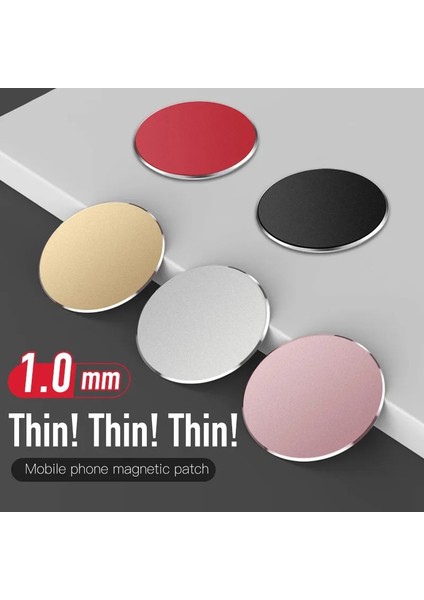 P6-Rose Manyetik Metal Plaka Araç Telefonu Tutucu Evrensel Demir Sac Disk Etiket Dağı Cep Telefonu Mıknatıs IPhone Standı (Yurt Dışından)