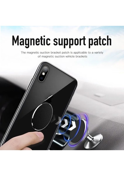 P6-Rose Manyetik Metal Plaka Araç Telefonu Tutucu Evrensel Demir Sac Disk Etiket Dağı Cep Telefonu Mıknatıs IPhone Standı (Yurt Dışından)