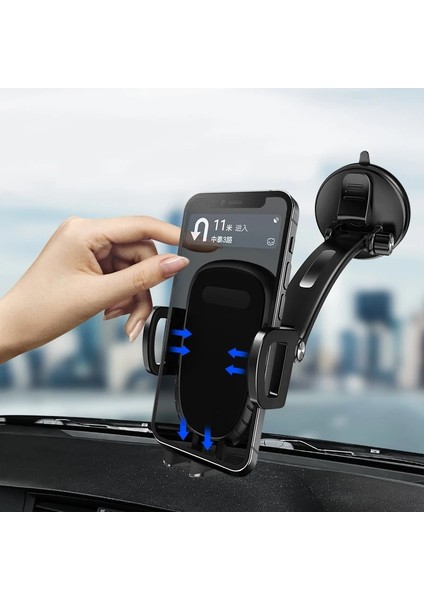 Siyah Vantuz Araç Telefonu Tutucu Evrensel Handsfree Araç Dashboard Cam Telefon Montaj iPhone Xiaomi Samsung Huawei Için Standı (Yurt Dışından) modelleri