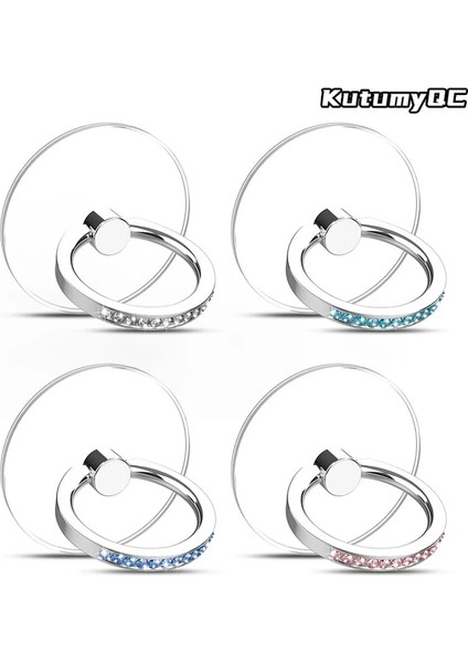 Four-Pack2 Cep Telefonu Zil Tutucu Standı Elmas Şeffaf Parmak Tutma Temizle 360° Derece Döndürme Kickstand Uyumlu Iphone'lar (Yurt Dışından) fiyatları