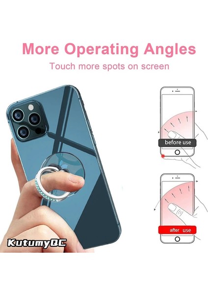 Four-Pack2 Cep Telefonu Zil Tutucu Standı Elmas Şeffaf Parmak Tutma Temizle 360° Derece Döndürme Kickstand Uyumlu Iphone'lar (Yurt Dışından) fırsatları