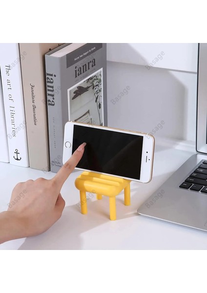 Siyah Sevimli Mini Sandalye Telefon Standı Tutucu, Çok Açılı Masaüstü Evrensel Şeker Renk Cep Telefonu Tutucu iPhone Samsung Xiao Mi Için (Yurt Dışından) fırsatları