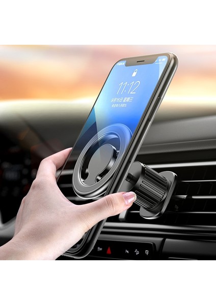 Dashboard-Siyah Manyetik Araç Telefonu Tutucu Araba Hava Firar Klip Montaj Standı iPhone 13 12 Pro Max Xiaomi Mıknatıs Araba Dashboard Cep Telefonu Desteği (Yurt Dışından)