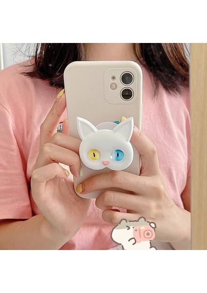 Safir Hava Kesesi Telefon Tutucu Griptok Kore Ins Kawaii 3D Kedi Cep Telefonu Parmak Yüzük Iphone Için Kavrama Tok Cep Telefonu Aksesuarları Standı (Yurt Dışından)