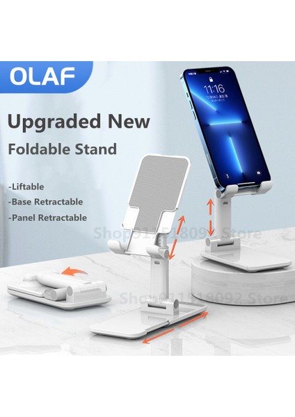 A-Yükseltme Beyaz Olaf Yeni Masaüstü Telefon Tutucu Evrensel iPad Xiaomi Huawei Tablet Standı Telefon Desteği Katlanabilir Masa Kaldırma Braketi (Yurt Dışından)