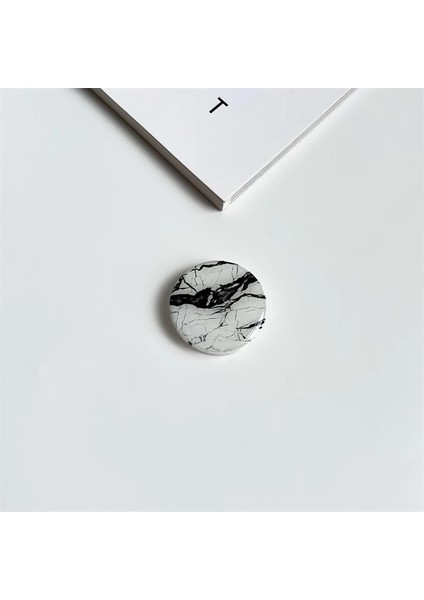 E22 Parlak Mermer Doku Streç Kavrama Tok Telefon Tutucu iPhone 11 13 Için Katlanabilir Soket Parmak Yüzük Xiaomi Desteği (Yurt Dışından)