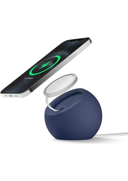 Şarj Cihazı Masası Top Şekli Manyetik Silikon Şarj Tutucu Magsafe Apple IPhone 13 Pro Mac Güvenli Kablosuz Şarj Dock Istasyonu Standı (Yurt Dışından) fiyatları