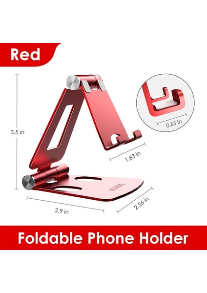 Kırmızı Lıcheers Telefon Tutucu Standı iPhone 13PRO Xiaomi Mi 9 Metal Telefon Tutucu Katlanabilir Cep Telefonu Standı Masası iPhone 12 11 Xs (Yurt Dışından)
