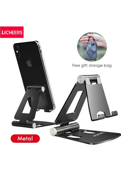 Kırmızı Lıcheers Telefon Tutucu Standı iPhone 13PRO Xiaomi Mi 9 Metal Telefon Tutucu Katlanabilir Cep Telefonu Standı Masası iPhone 12 11 Xs (Yurt Dışından) fiyatları