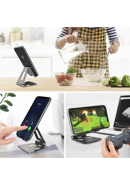 Kırmızı Lıcheers Telefon Tutucu Standı iPhone 13PRO Xiaomi Mi 9 Metal Telefon Tutucu Katlanabilir Cep Telefonu Standı Masası iPhone 12 11 Xs (Yurt Dışından) modelleri