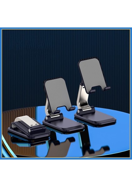 Q7 Siyah Katlanabilir Metal Masaüstü Tablet Tutucu Masa Hücresi Katlanabilir Uzatın Destek Masası Cep Telefonu Tutucu iPhone Ayarlanabilir Standı (Yurt Dışından)