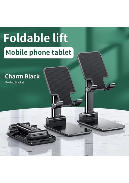 Q7 Siyah Katlanabilir Metal Masaüstü Tablet Tutucu Masa Hücresi Katlanabilir Uzatın Destek Masası Cep Telefonu Tutucu iPhone Ayarlanabilir Standı (Yurt Dışından) modelleri
